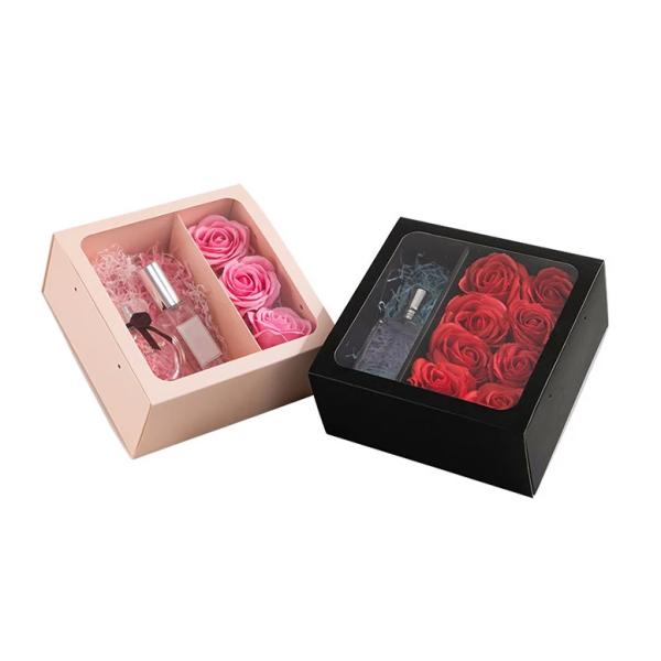 Elegant Paper Packaging Boxes for Square Flower Bouquet Gift Elegant