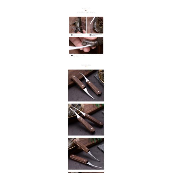 Seafood Peeling Sustainable Stainless Steel Fish Belly Shrimp Knife for Professionals