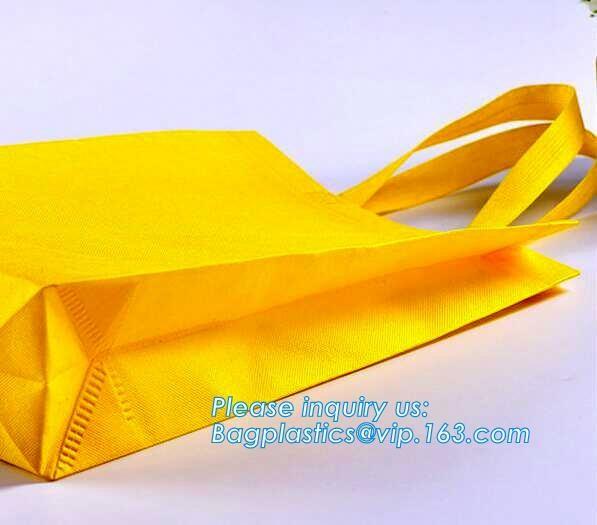 eco friendly non woven bag, Custom logo printed yellow non woven gift pouch drawstring non woven bag, BAGEASE, PAK, PKG