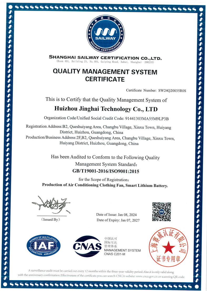 Shenzhen Jinghai Technology Co., Ltd. Сертификации