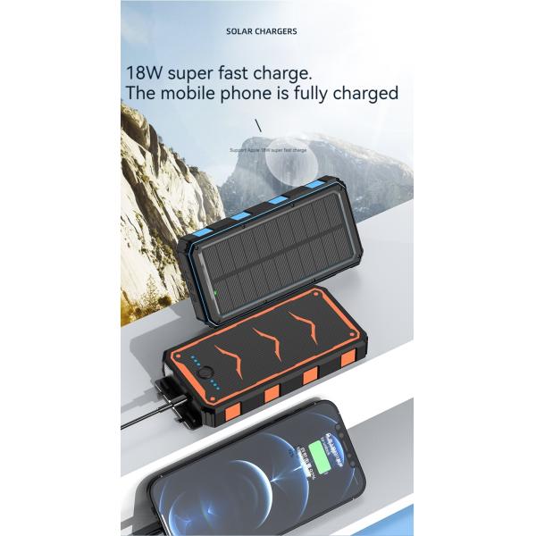 Защита от перезарядки 20000mah Ли-полимерная батарея Солнечный энергетический банк для сотовых телефонов