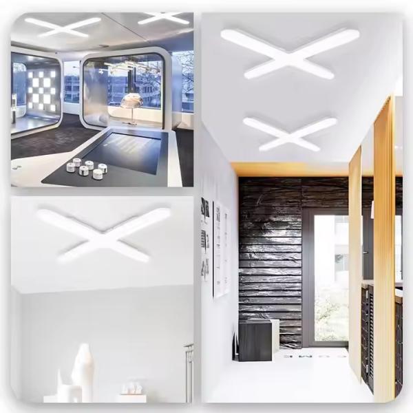 55W LED Cross Light 3000K 4000K 6500K Switch Control Hotel Ceiling Lamp 220V AC