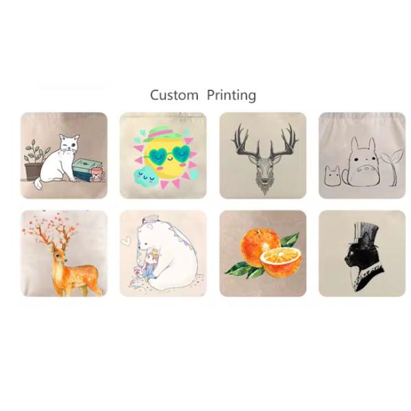 8OZ 10OZ Canvas Cotton Collapsible Grocery Bags Foldaway Shopping Bag Custom Printing