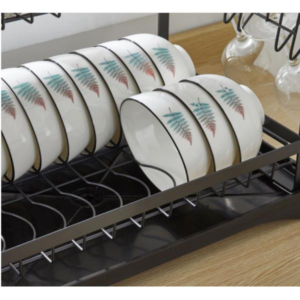 2 Layers Removable L38.5cm Steel Kitchen Basket Rack