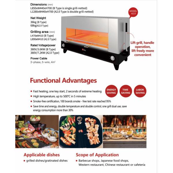 High Efficiency Commercial Barbecue Grills Electric Grill For Restaurant