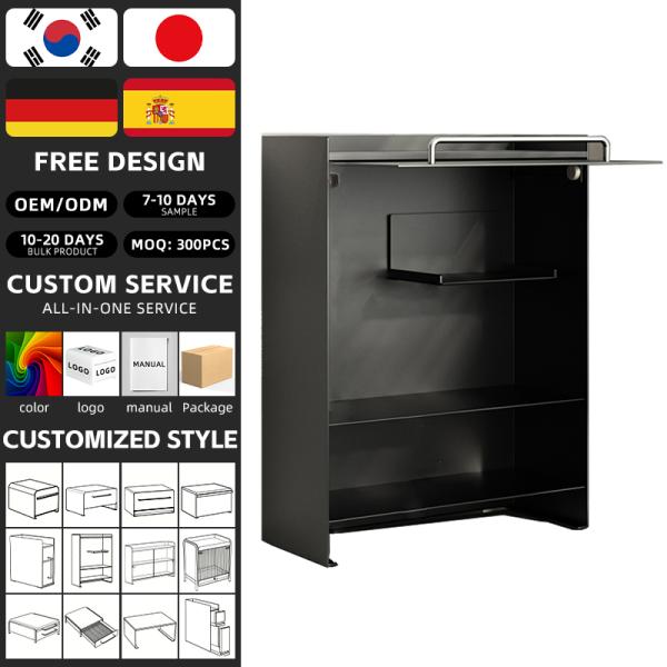 Household 4 Tier Metal with Door Stand Ceramic Mug Storage Cabinet Kitchen Pull Cabinet Doors Out Spices Jar Bottle Organize Box