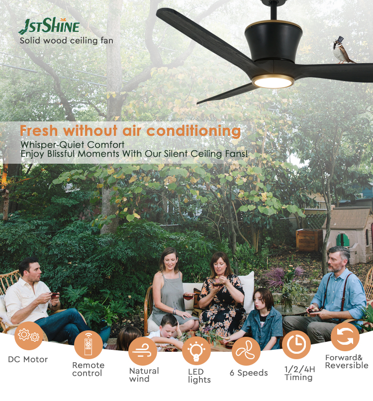 ceiling fan Мотор DC 6 скоростей умный приурочивая тихий потолочные вентиляторы 52 дюймов с 3 реверзибельными лезвиями