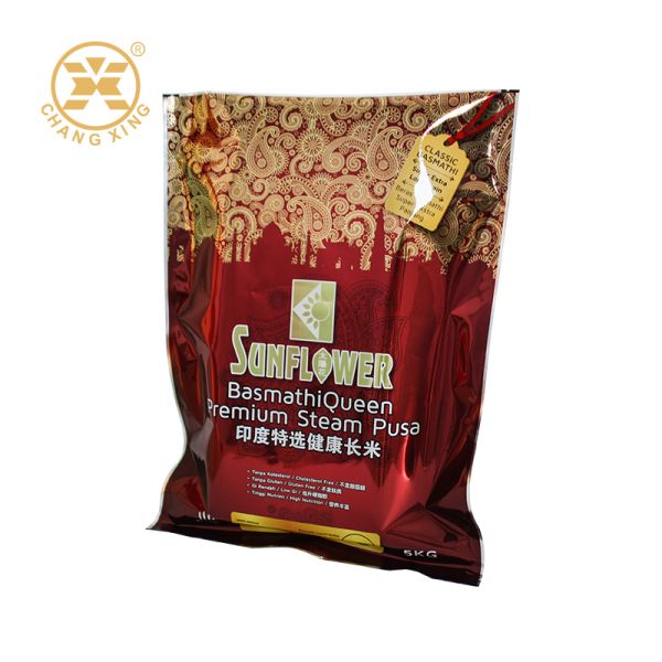 Custom Printed Resealable 1kg 2kg 5kg Rice Packaging Bag Plastic Handle Rice Bag Plastic Bolsa sided sealed bag