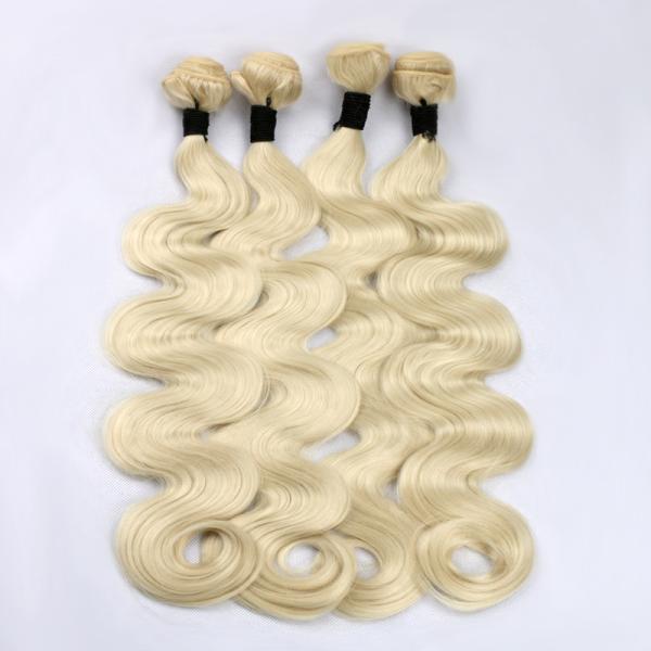 Brazilian virgin human hair White blonde 60 human hair extensions weave weft