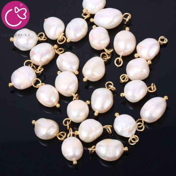 Elegant Natural White Freshwater Pearl Pendant Pearl Charms Drop Pendant Handmade DIY Earrings Bracelet Necklace Accessories