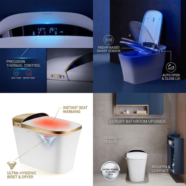 ARROW AV4005 All-in-One Smart Toilet Turbo Flush Tech Heated Seat Warm Air Dryer Auto Sensing Bidet