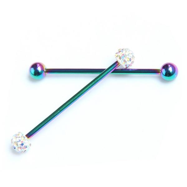 Korea fashion jewelry set rainbow industrial bar body jewellery