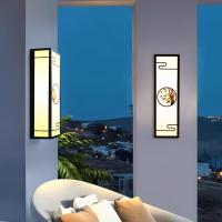 Lumière de porte de maison en cuivre marbre étanche à l'eau solaire Lumières murales extérieures