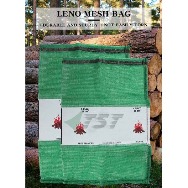 21x25 Inch  UV Treated Green Pp Leno Mesh Bag For Firewood Mesh Onion Sacks Custom Logo