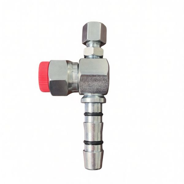 ZJ4-019 4-Point Standard Size Refrigeration Pipe Connector with Built-in Service Valve and Dual O-Ring Sealing for HVAC Systems