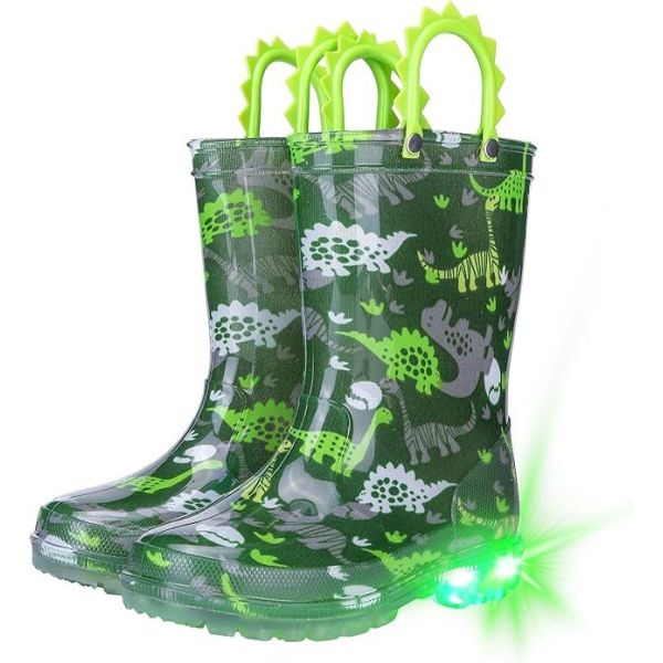 Cute Design Light Up Kids Bottes de pluie avec poignées Garçons et filles Wellies