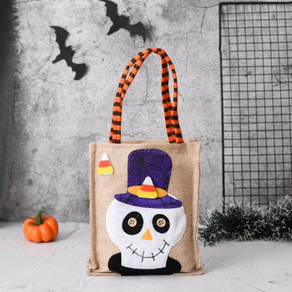 In-stock New Halloween Gift Non-woven Tote Bag Candy Pumpkin Bag Decoration Prop Gift Bag