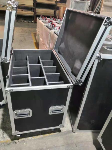 Full Black Color 9mm Thinkness Plywood Customized Aluminum Tool Cases For Sound Console / Speaker Case