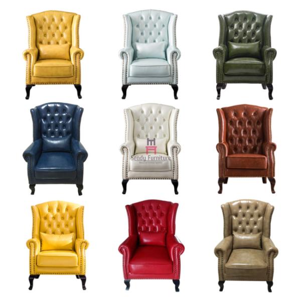 Стул стула софы американского стиля классический одиночный высоко задний кожаный для Адвокатуры/гостиницы