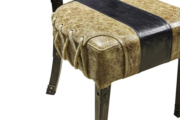 High Back Brown Leather Dining Chairs , Dining Room Table Chairs Hand Work Craft