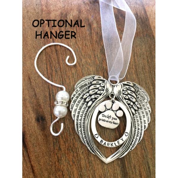 Zinc Alloy Metal Angel Wing Pet Loss Christmas Ornaments For Deceased Pets