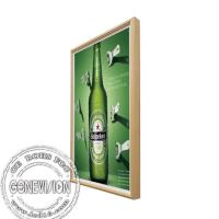 Affichage vidéo d'image de Signage d'affichage à cristaux liquides de cadre en bois d'Android Media Player