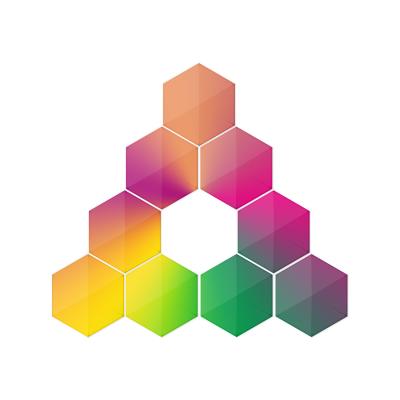 ABS Triangle LED Light Panels Power 10W Wall Mounted RGB Lights