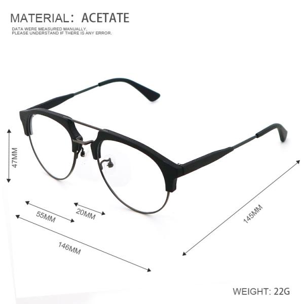 Temple Adjustable Imitation Wood Acetate Optical Glasses MR 15144