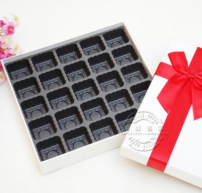 Chocolate luxuoso que empacota PCes alaranjados da caixa 25 do papel de embalagem com interno plástico