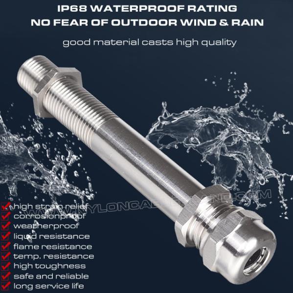 Metal Cable Gland Long Thread IP68, 304/316 Stainless Steel PG & Metric Cable Glands Extra Long (Ultra Long) Thread