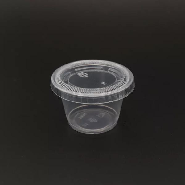 2 Oz Portion Cups With Lids PP Condiment Plastic Cups Disposable Plastic Sauce Cups