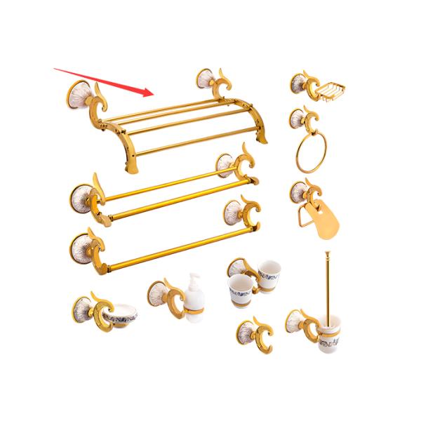 Полотенца для полотенцев Бронзовый / цинковый сплав Золотые принадлежности для ванной 1861г для семейной ванной