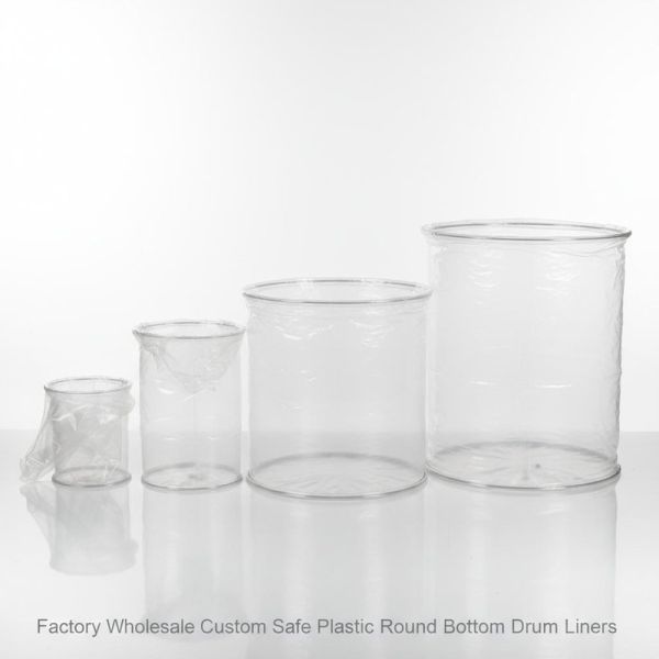 Factory Wholesale Custom Safe Plastic 5 15 30 55 Gallon LDPE Transparent Round Bottom Plastic Drum Liners Bags