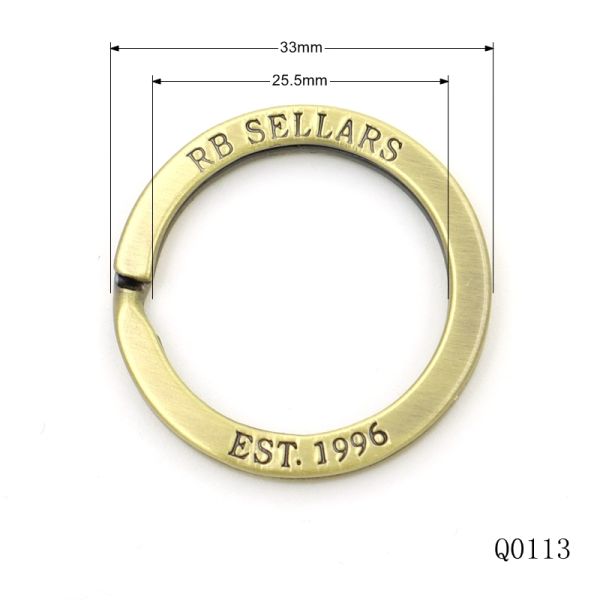 25mm Antique Brass Split Key Rings Brushed Metal Keychain Rings 1 Inch