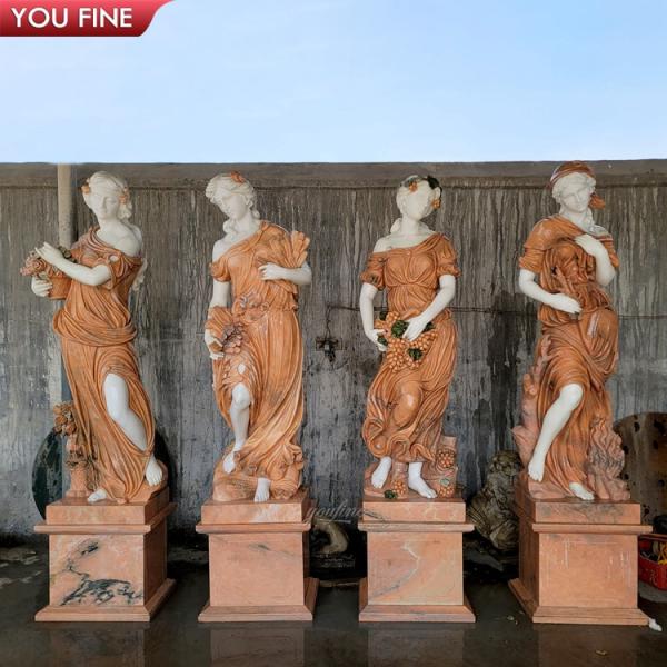 Garden Decor Four Seasons Goddess Marble Stone Life Size Wonder Woman Statue