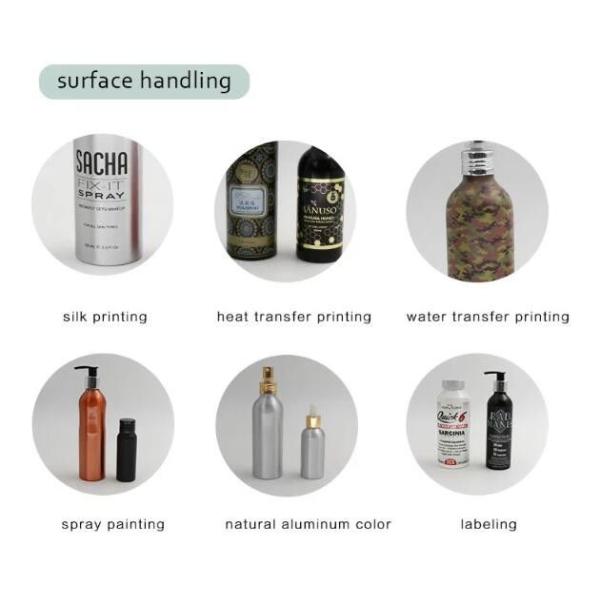 Бутылки серебряного алюминиевого размера перемещения Алохол бутылки дезинфицирующего средства руки бутылки пустые алюминиевые косметические