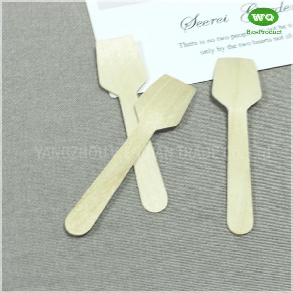 96mm Mini Wood Ice Cream Spoon,Disposable Taster Spoon For Cream Cake,Customized Food Grade Disposable Wooden Cutlery