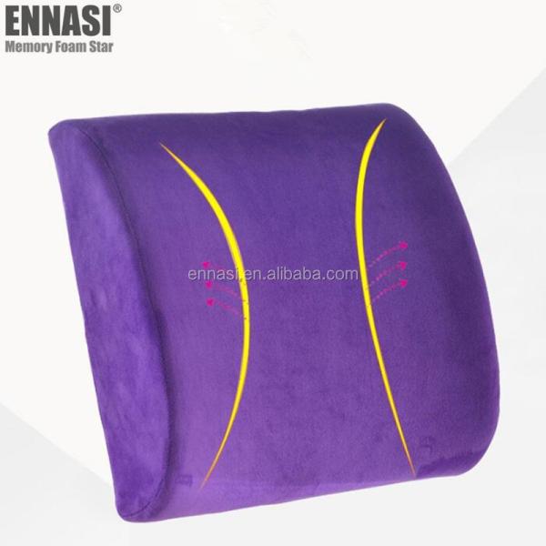 Office Chair Car Seat Memory Foam Lumbar Support Massage Cushion for Embroidery Logo