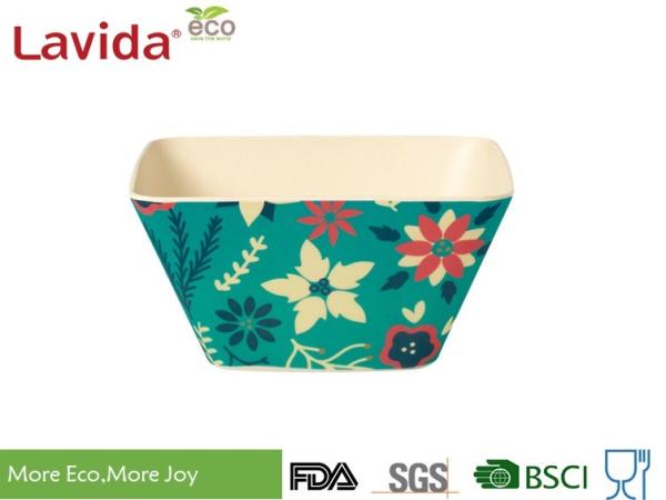 Unbreakable Christmas Bamboo Snack Bowls Anti - Slip Waterproof Delicate Appearance