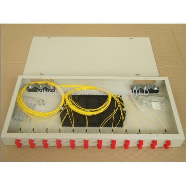 Холоднокатаная сталь установленная шкафом ODF пульта временных соединительных кабелей 19 стекловолокна дюйма 24 портов 1.0mm