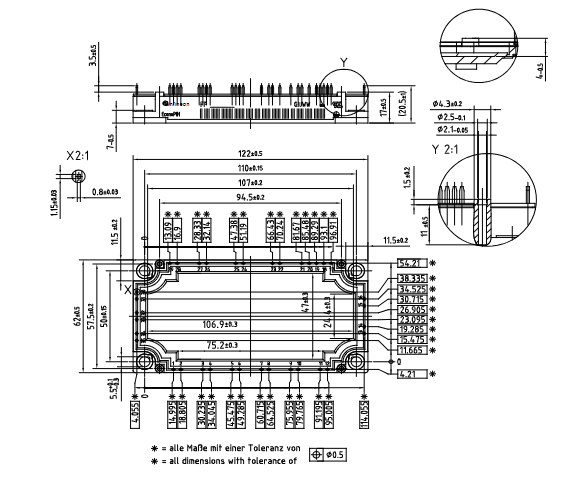 FP50R06KE3 600V 50A PIM Module Low VCE(sat) Low Switching Loss Integrated NTC Copper Baseplate High Switching Frequency For Motor Drives and UPS