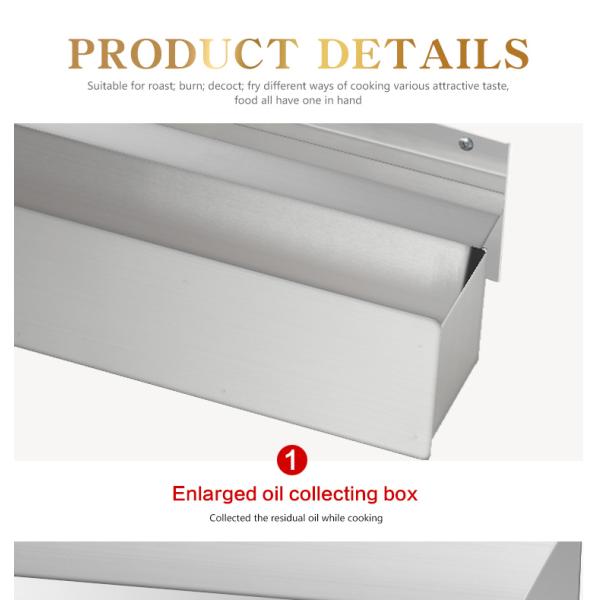 Electric Countertop Flat Griddle Plate Silver White 35kg Double Temperature Control Panel