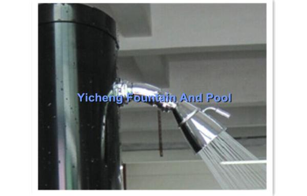 Black Swimming Pool Accessories , 23 Liter PVC / Aluminium Straight Solar Showers
