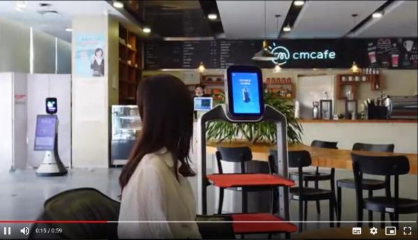 Korean Voice Service Robot Zhaocaibao AI Restaurant Waiter With  Korean Voice Interaction For Food Delivery Robot