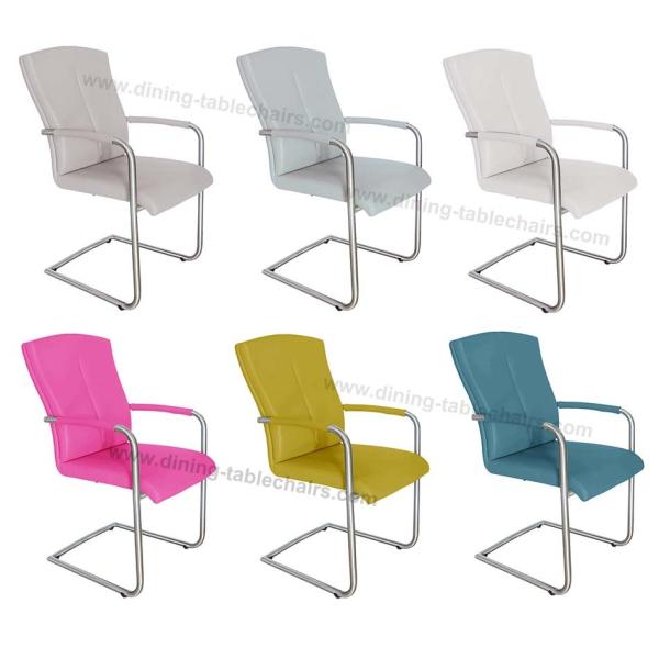 Polyurethane PU Upholstered Stainless Dining Chair Livingroom Chair Leisure Chair
