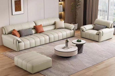 Oversized Three-Seater Leather Sofa