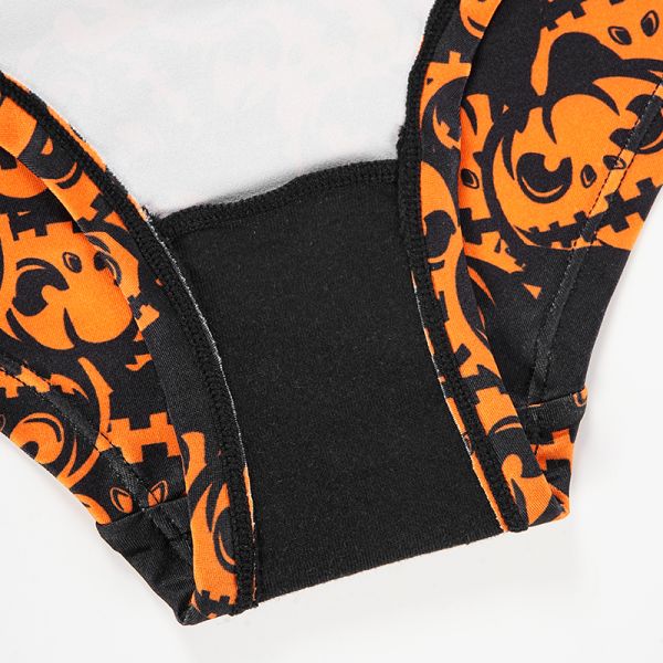 Women Underwear Set Halloween Pumpkin Underwear Set Ladies Sexy Seamless Breathable Thin Beautiful Back