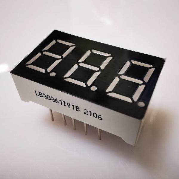 Super brillant ambre 7 segment 3 chiffres 9,2 mm affichage LED cathode commune pour le compteur de panneau