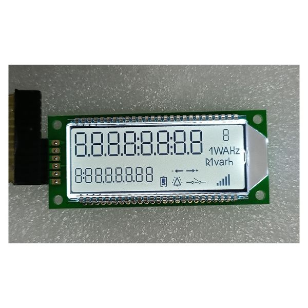 Customized Size 7 Segment Cob Htn LCD Display Monochrome With White Backlight Lcd Screen For Electric Meter