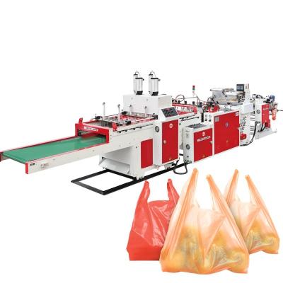 Double Line High Speed Garbage Trash Vest T-Shirt Carry Bag Making Machine